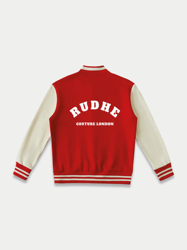 Rudhe Couture Red Fleeced Varsity Jacket