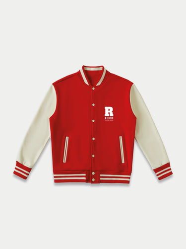 Rudhe Couture Red Fleeced Varsity Jacket